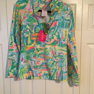 NWT Cute Lilly Pulitzer Popover in Sea Salt and Salt - Size S